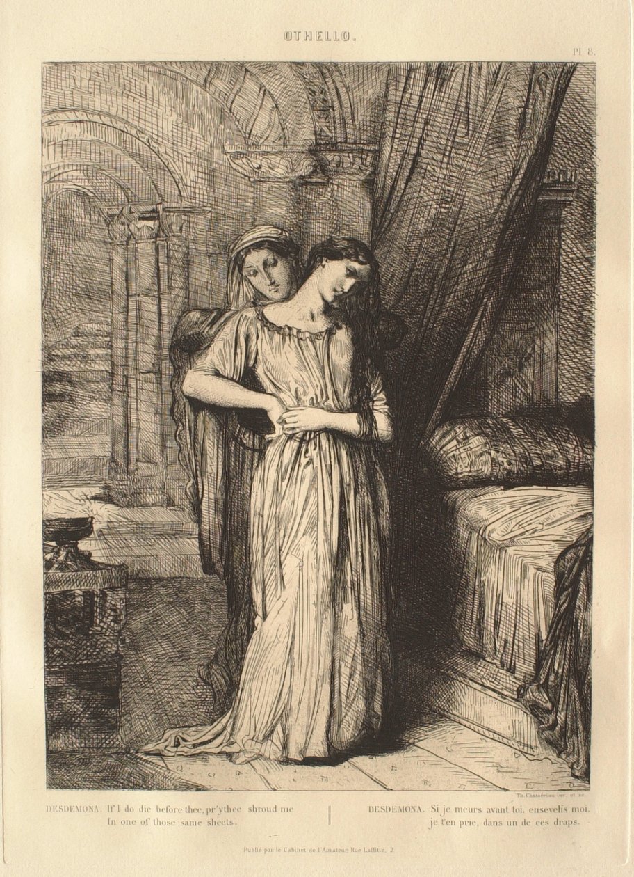 Othello-suite: nr. 8 (akt 4, scene 3: Desdemona og Emilia) av Théodore Chassériau