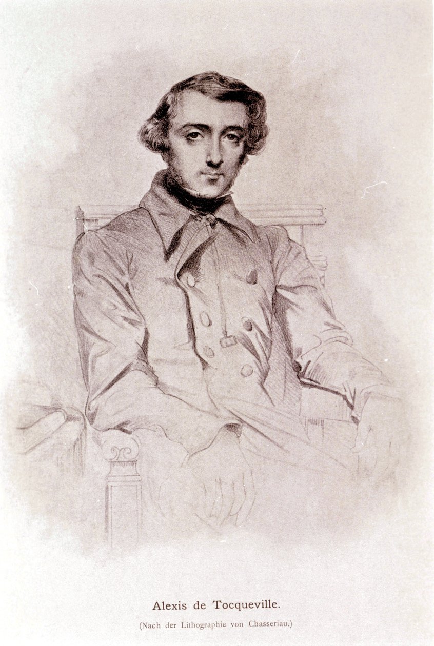 Portrett av Alexis de Tocqueville. Litografi av Chasseriau. 1800-tallet. av Théodore Chassériau