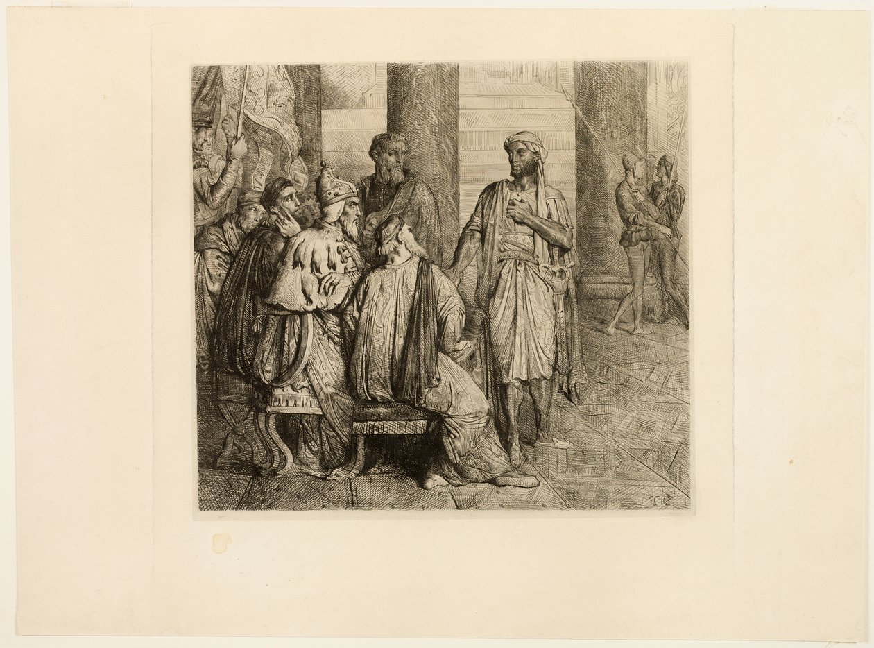 Hun elsket meg for farene, plate tre fra Othello av Théodore Chassériau