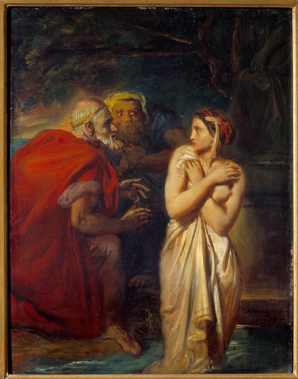 Suzanne and the Elders Maleri av Theodore Chasseriau (1819-1856) 1856 Søn. 0,4x0,31 m av Théodore Chassériau