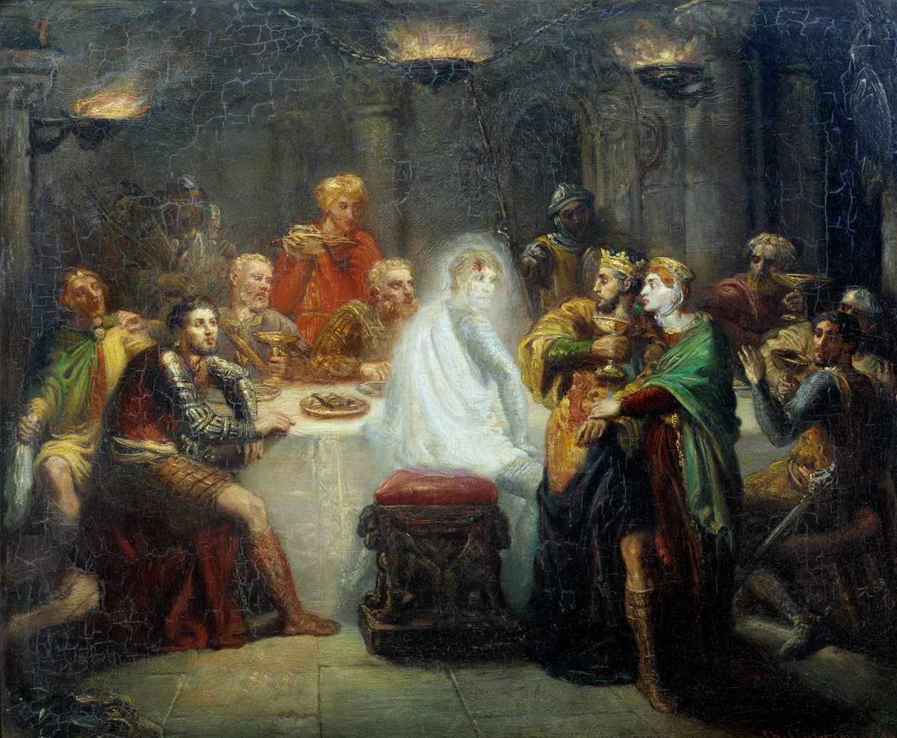 Spekteret til Banco Illustrasjon for William Shakespeares stykke "" MacBeth". Maleri av Theodore Chasseriau (1819-1856) 1854 Reims, Musee des Beaux Arts av Théodore Chassériau