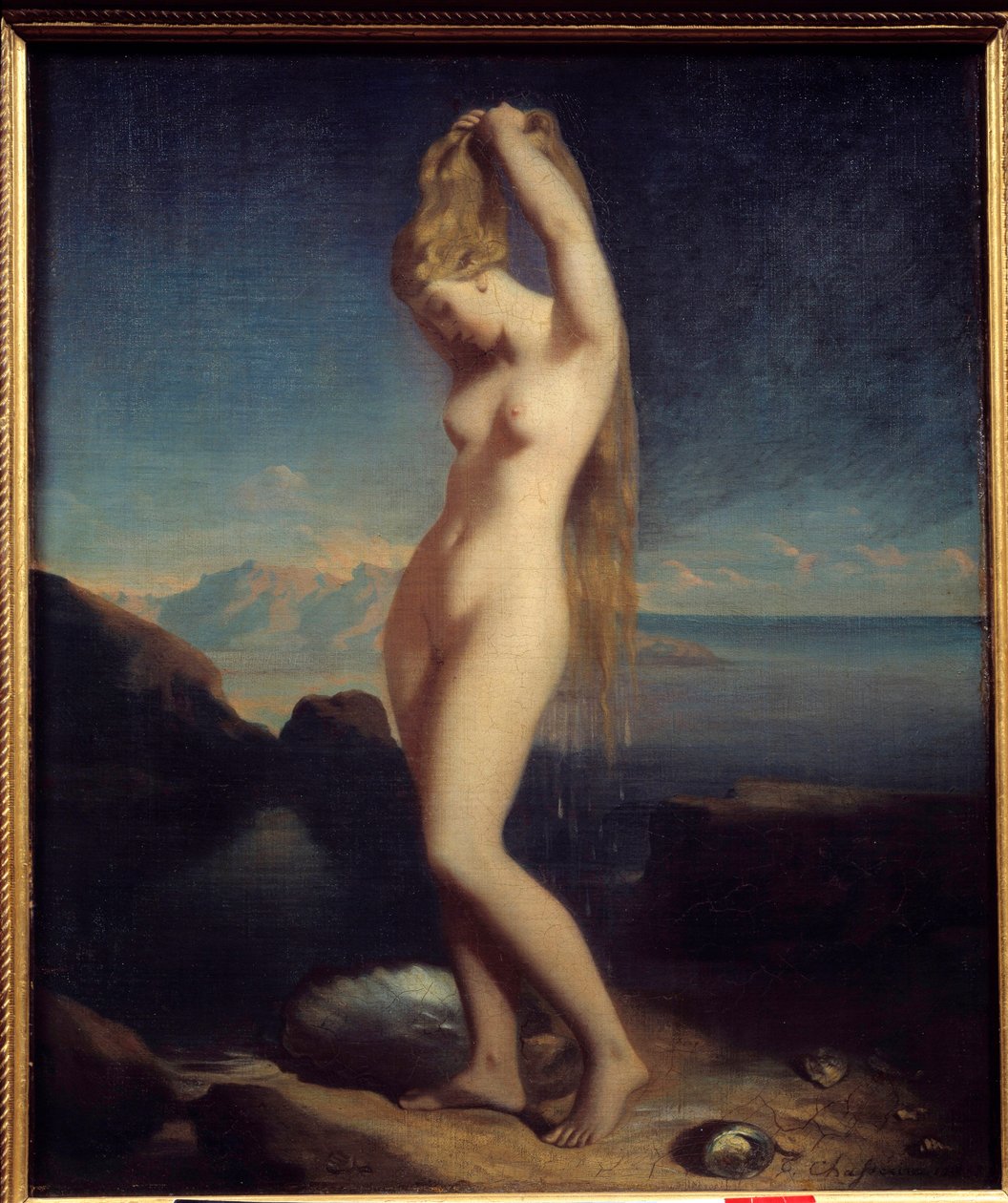 Venus anadyomene eller Venus Marine Maleri av Theodore Chasseriau (1819-1856) 1838 Søn. 0,65 x 0,55 m av Théodore Chassériau