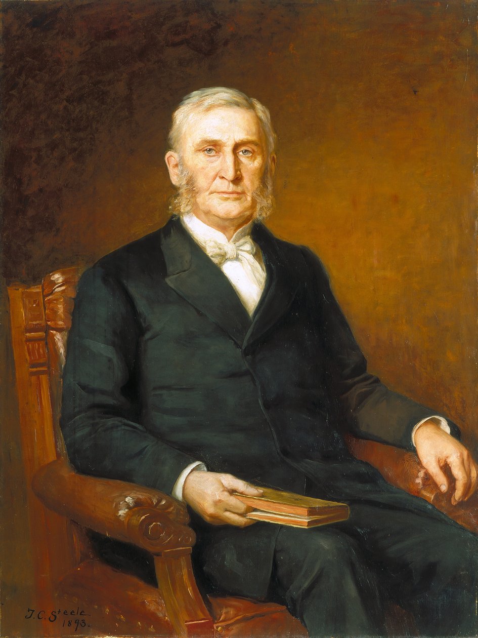 Portrett av pastor Nathaniel A. Hyde (olje på lerret) av Theodore Clement Steele