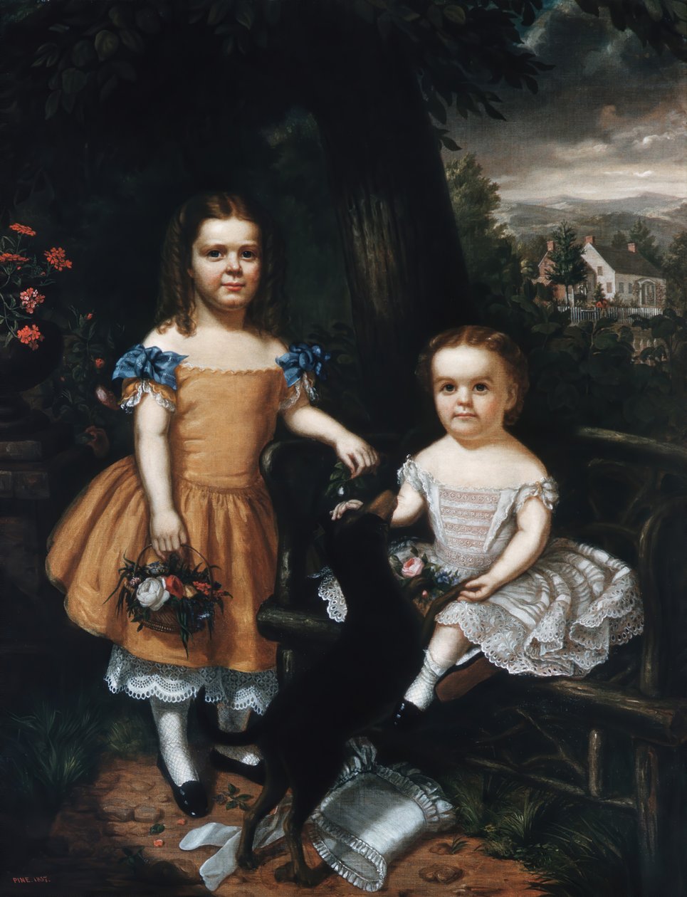 Døtrene til Daniel T. MacFarlan, 1857. av Theodore E. Pine