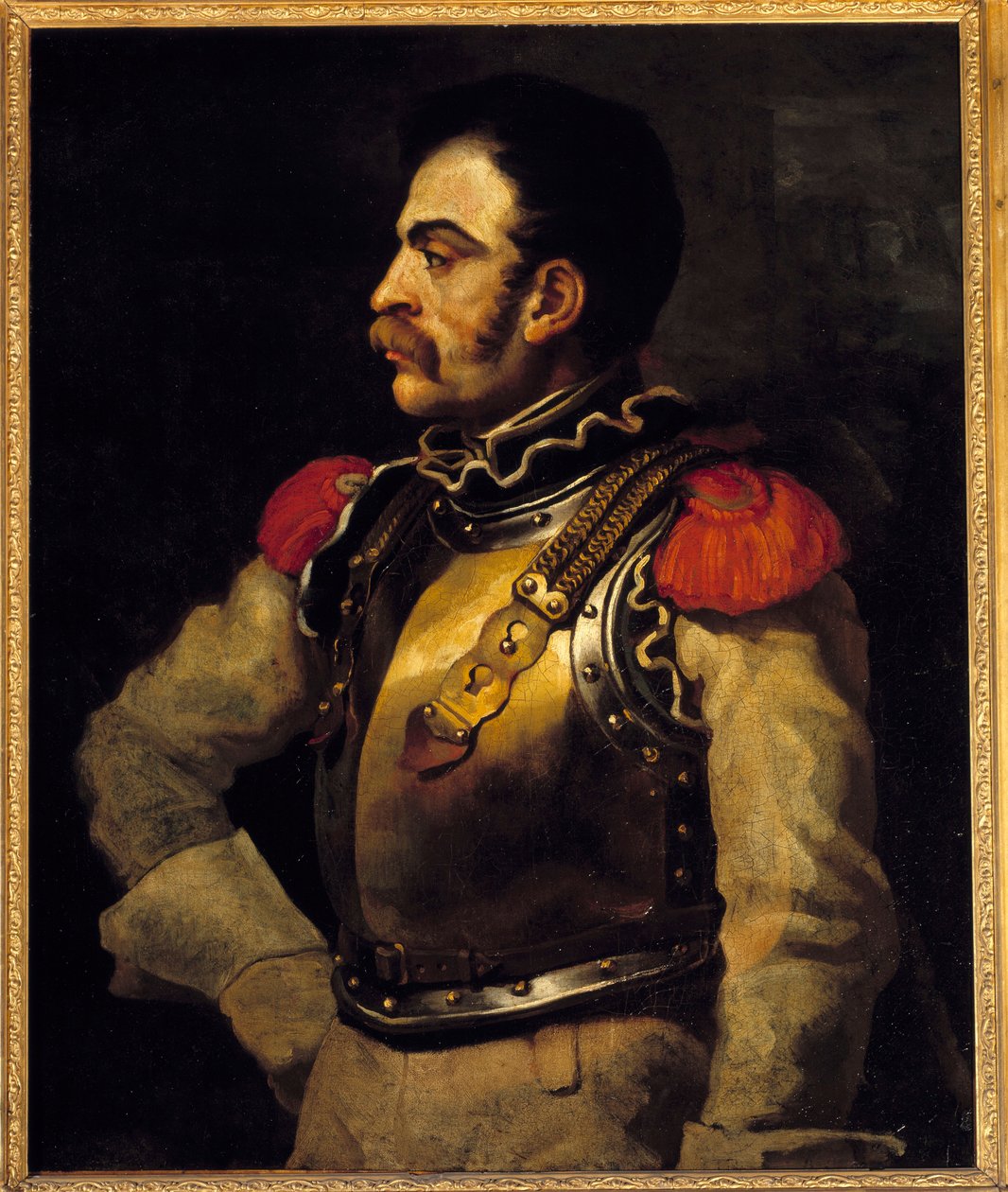 En riflemann sett midt på kroppen. Maleri av Theodore Gericault (1791-1824) av Theodore Gericault