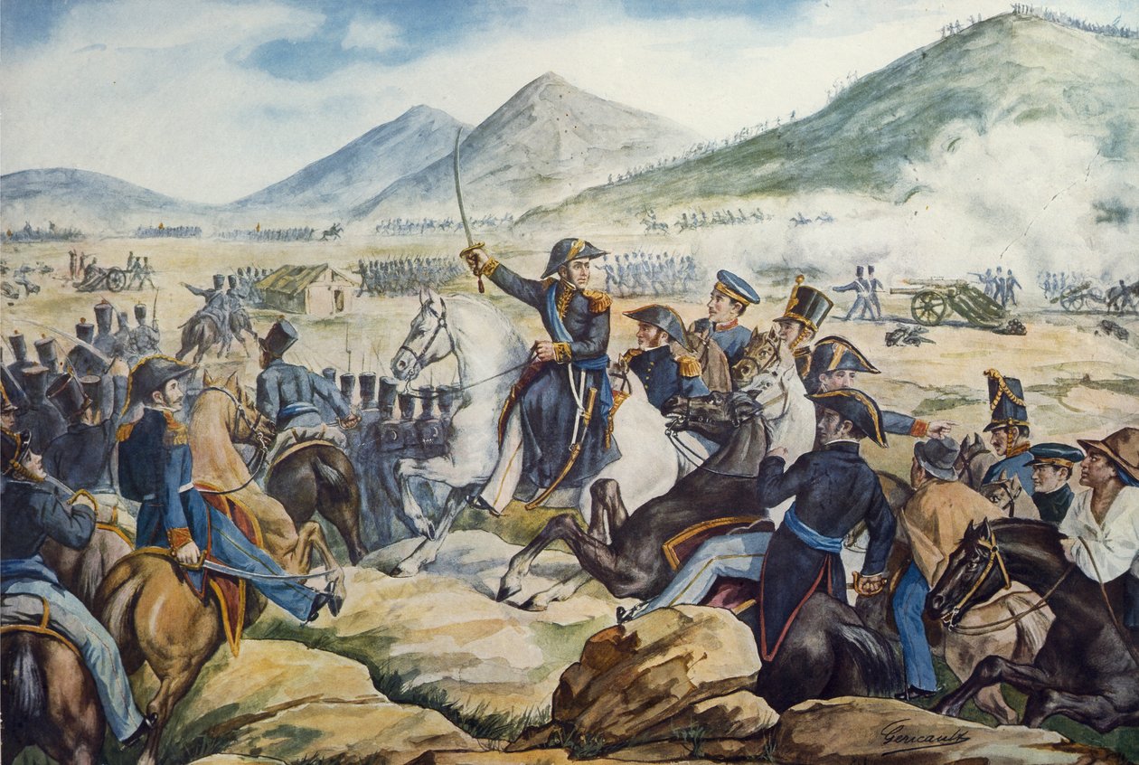 Den argentinske general Jose de San Martin (1778-1850) i slaget ved Chacabuco, 12. februar av Theodore Gericault
