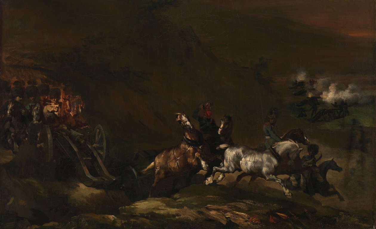 Fremrykkende artilleri av Theodore Gericault