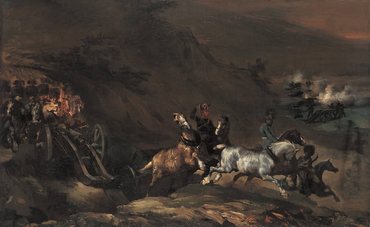 Fremrykkende artilleri av Theodore Gericault