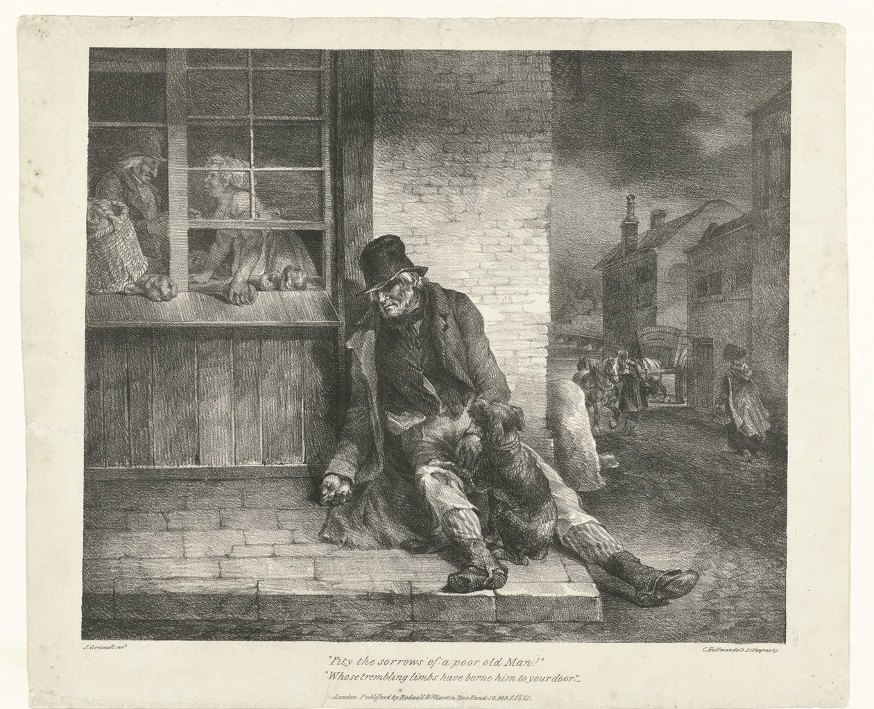 Tigger Synd med sorgene til en stakkars gammel mann! (tittel på objekt) Ulike emner trukket til livet (serietittel) Ulike emner hentet fra livet (serietittel) av Theodore Gericault