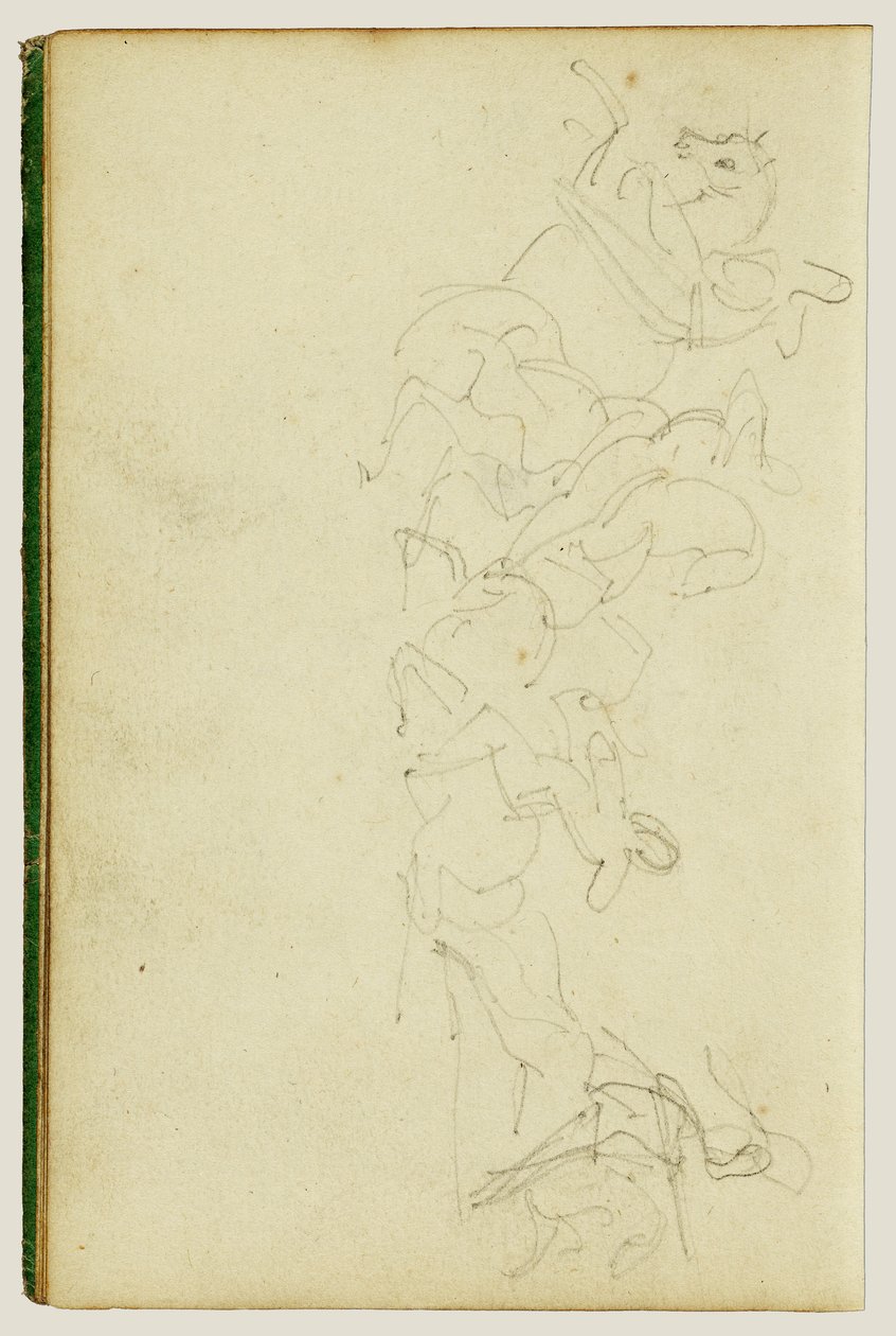 Kavaleriskirmish med fire ryttere av Theodore Gericault