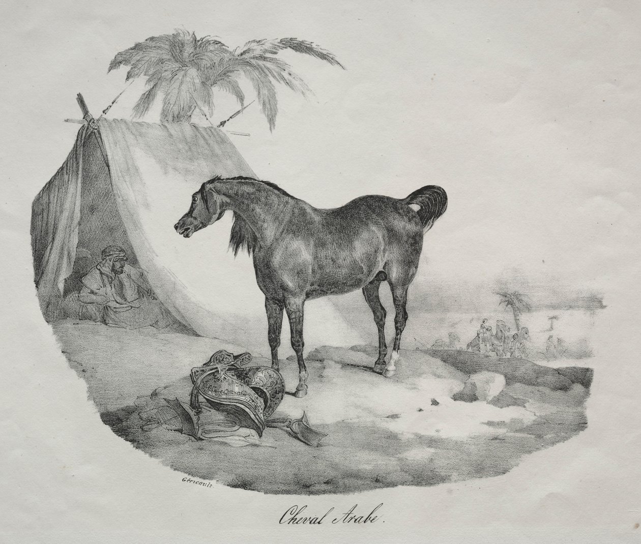 Arabisk hest. av Theodore Gericault