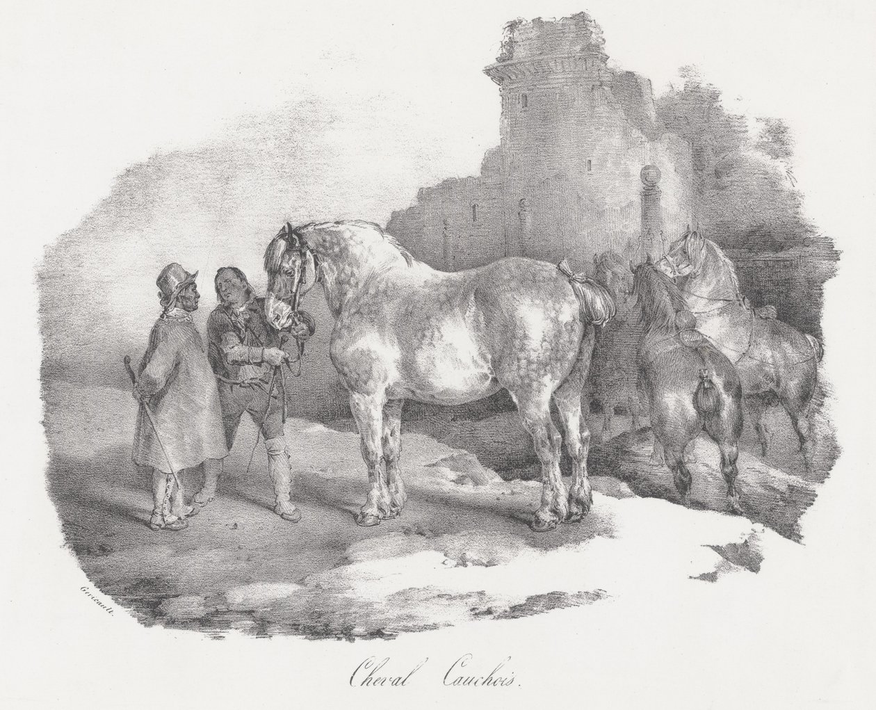 Cheval Cauchois (en innfødt hesterase fra Caux i Normandie) av Theodore Gericault