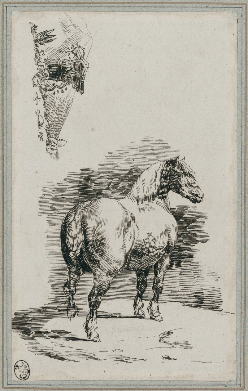 En grå hest med flekker (A Dapple-Gray Horse) av Theodore Gericault
