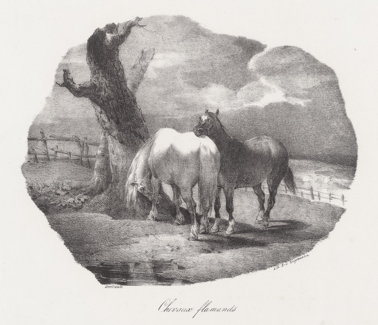 Flamske hester (Flemish Horses) av Theodore Gericault