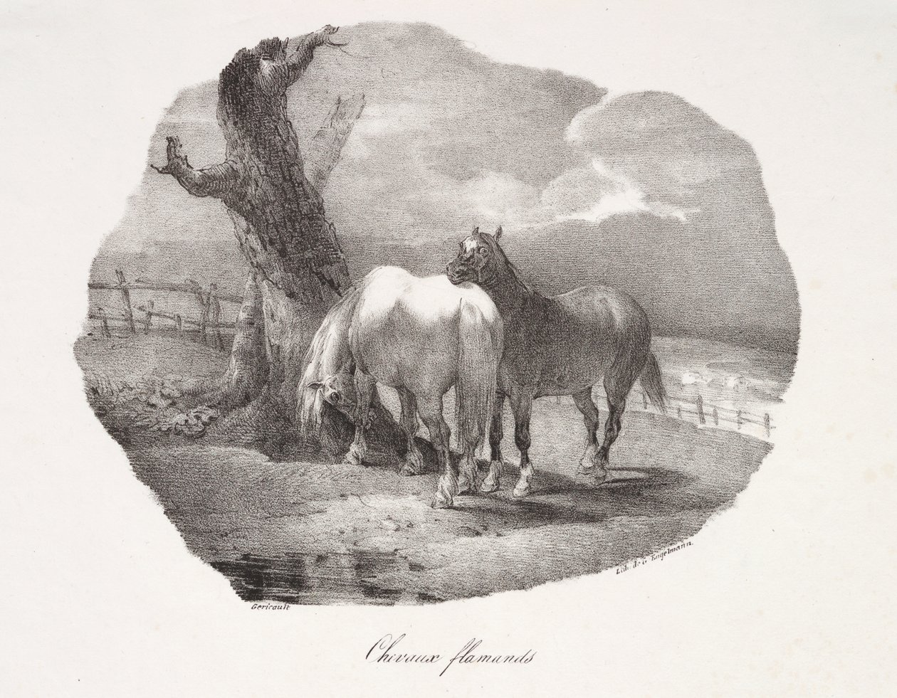 Flamske hester av Theodore Gericault