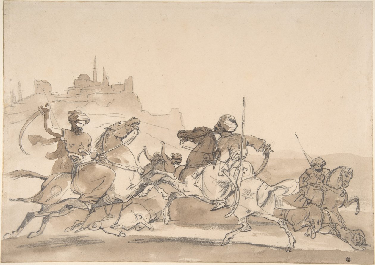 Kamp mellom orientalske ryttere av Theodore Gericault
