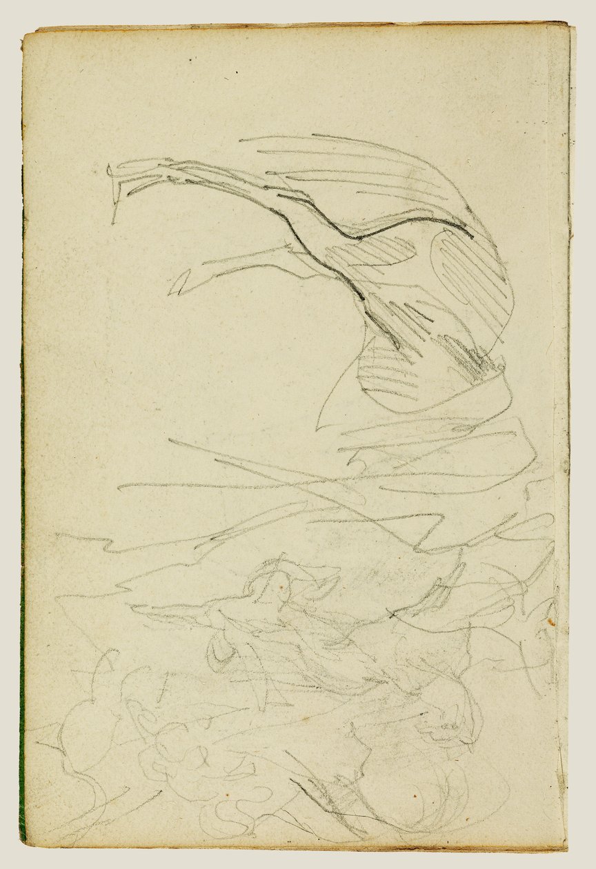 Komposisjonsstudie, studier av hester av Theodore Gericault