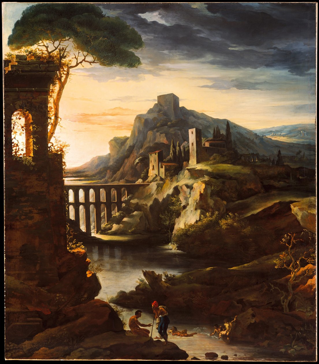 Kveld: Landskap med en akvedukt av Theodore Gericault