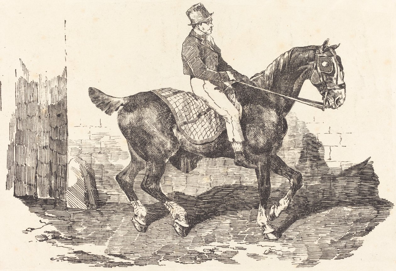 Groom montert på en vogn-hest av Theodore Gericault