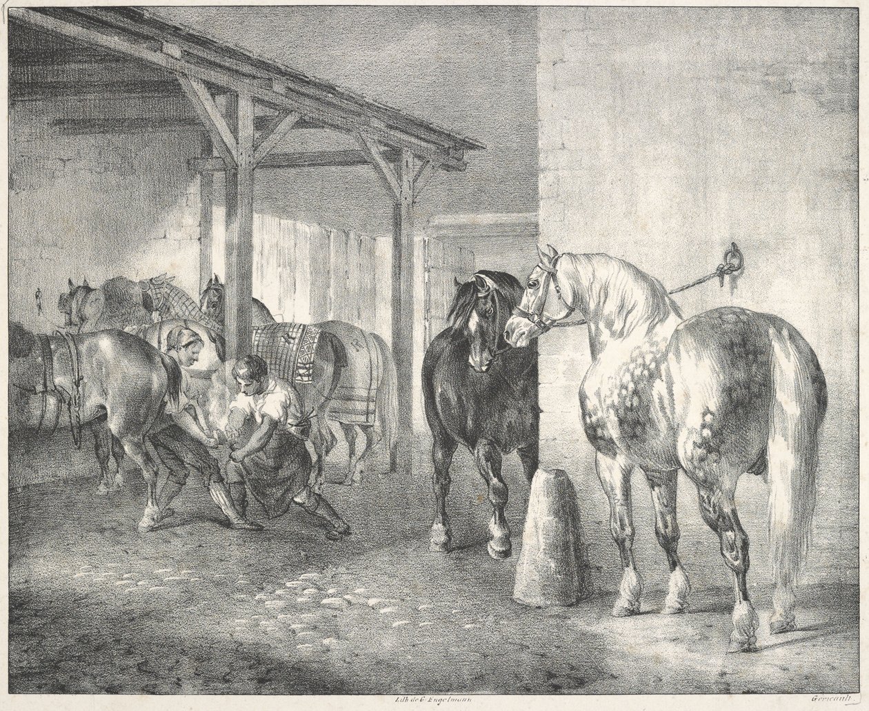 Hangar de maréchal-ferrant (En smie) av Theodore Gericault