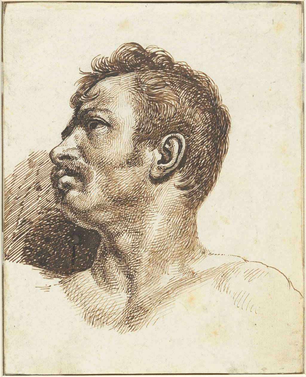 Hodet til en mann [forsiden] av Theodore Gericault