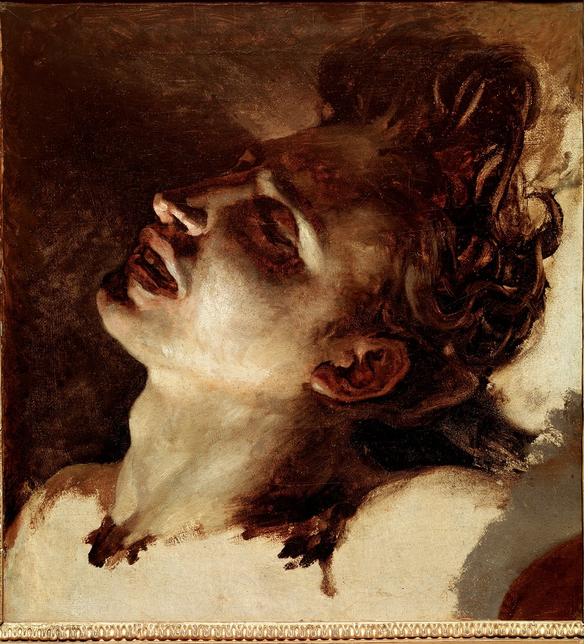 Hodet til en død ung mann Maleri av Jean Louis Theodore Gericault (1791-1824) Søn fra 1800-tallet. 31x33 cm Rouen, Musee des Beaux Arts av Theodore Gericault