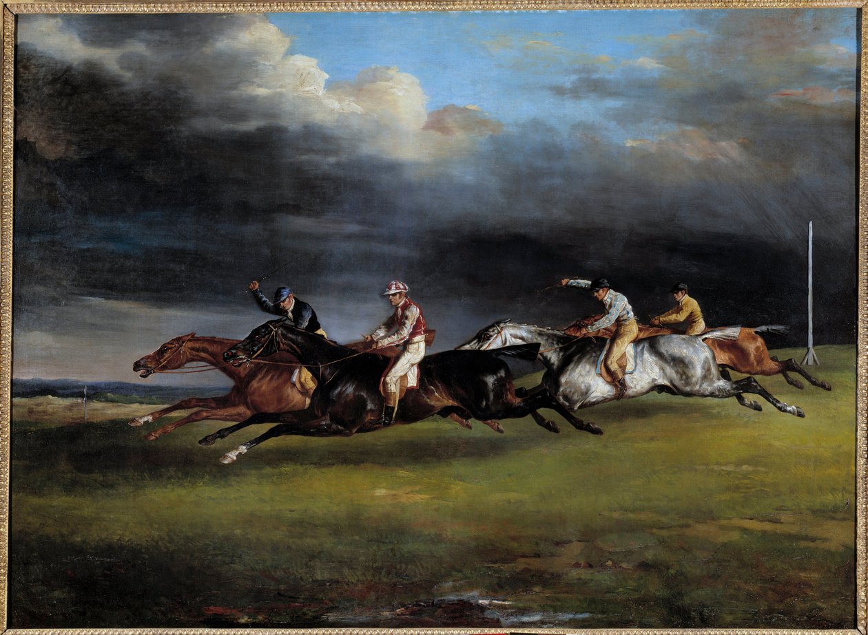 Horse Race sier derbyet på Epsom Painting av Theodore Gericault (1791-1824) 1821 Søn. 0,92x1,25 m av Theodore Gericault