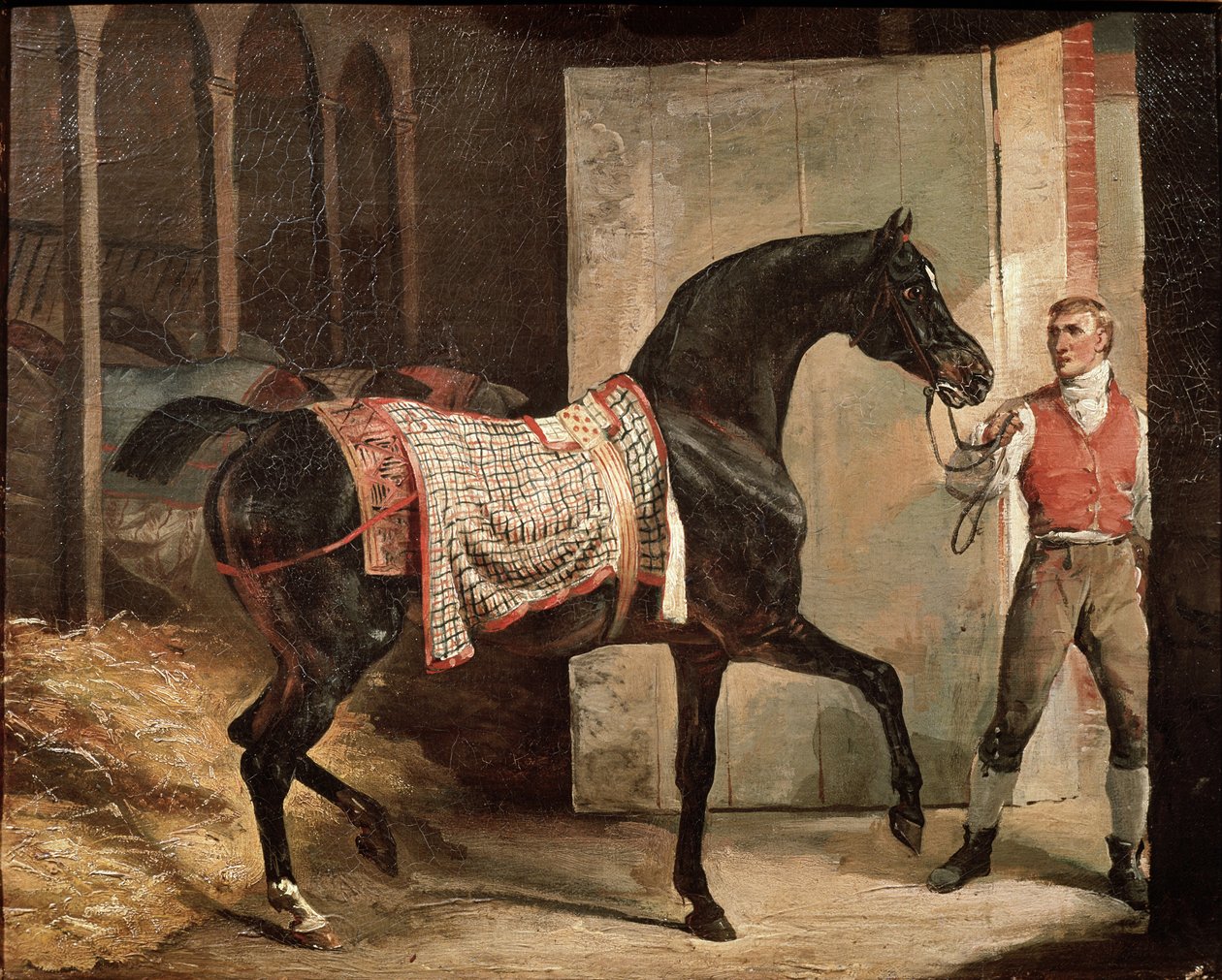 Hest forlater stallen (olje på lerret, tidlig på 1800-tallet) av Theodore Gericault