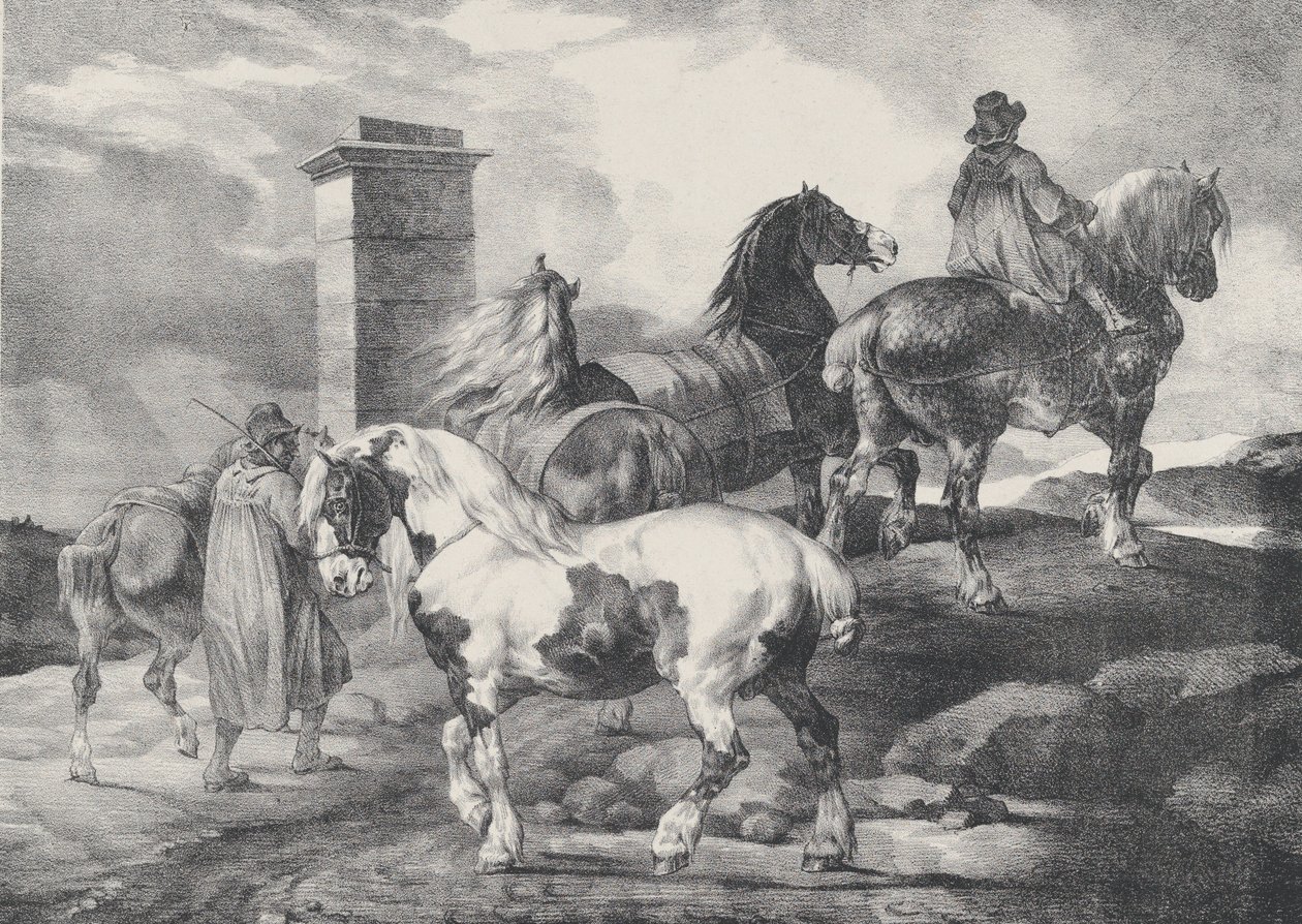 Hester på vei til en messe, 1821 av Theodore Gericault