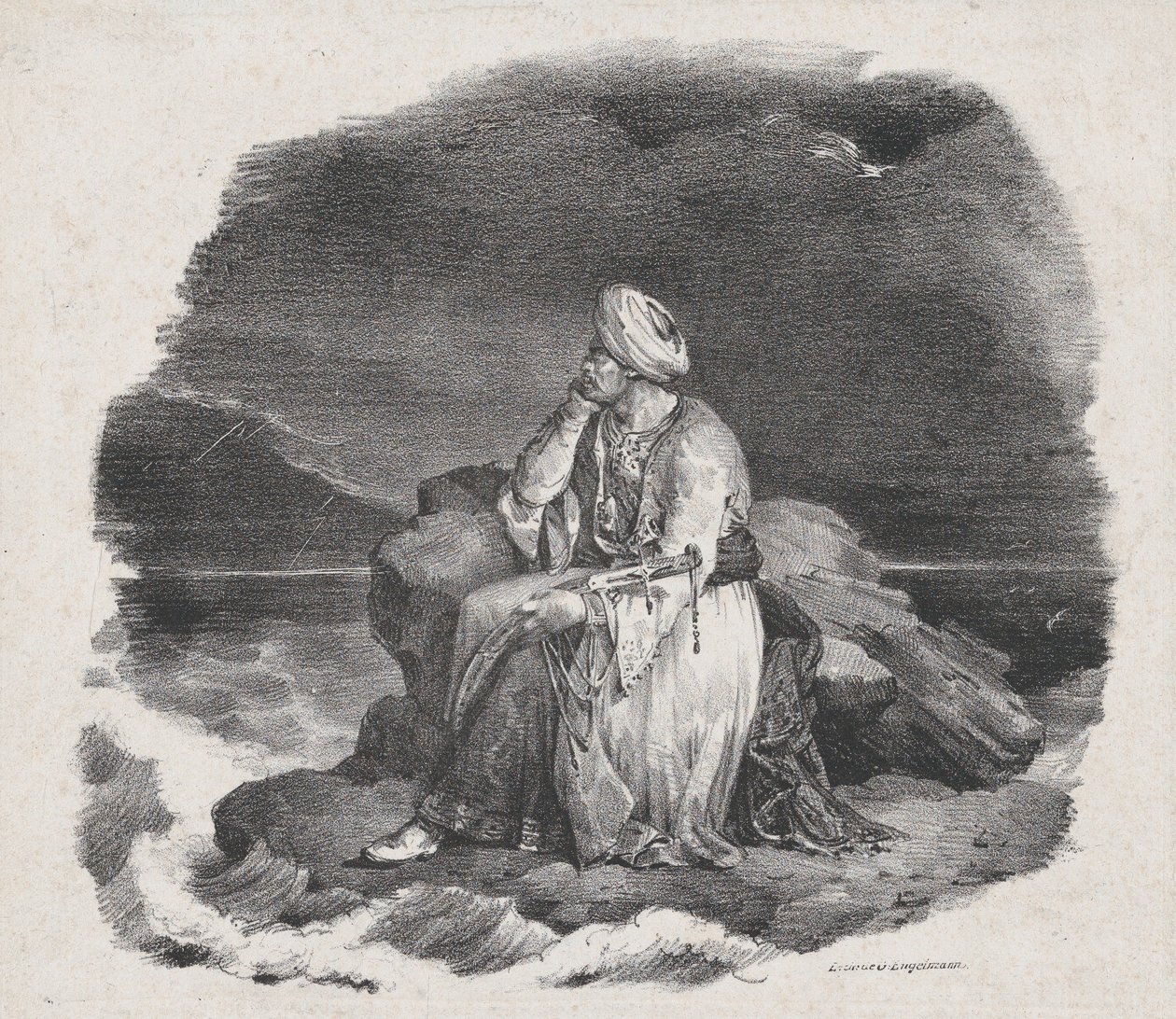 Jeg drømmer om henne i de brusende bølgene, 1818. av Theodore Gericault