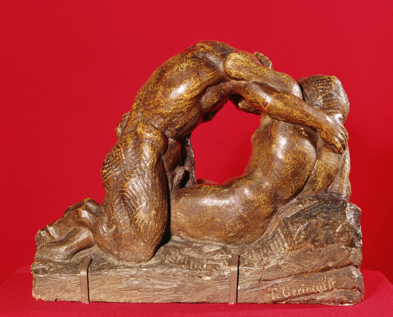 Jupiter og Antiope (første side), ca. 1818 (stein med brun patina) av Theodore Gericault