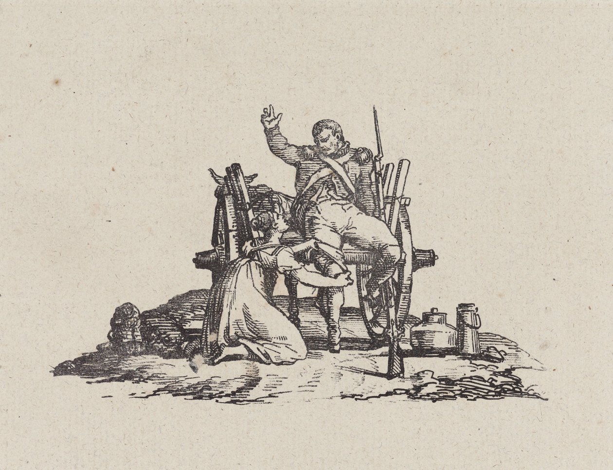 Melkepiken og veteranen (The Milkmaid and the Veteran) av Theodore Gericault