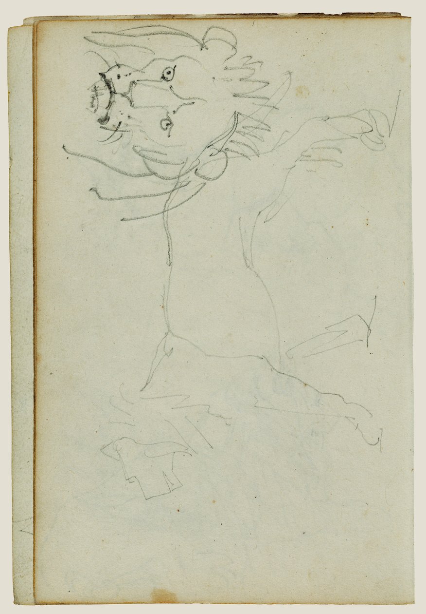 En løve som går, et løveansikt av Theodore Gericault