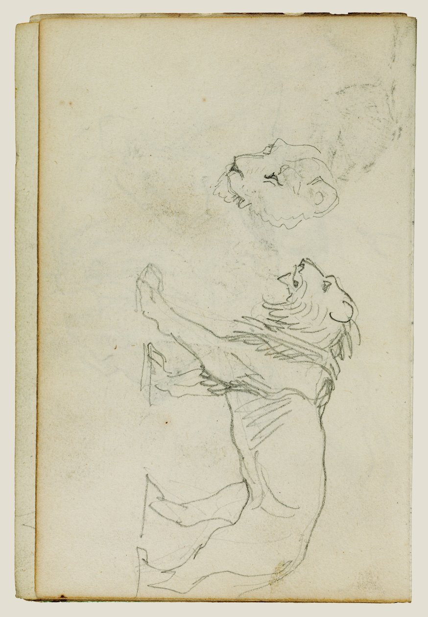 En løve som går, hodet til en løvinne av Theodore Gericault