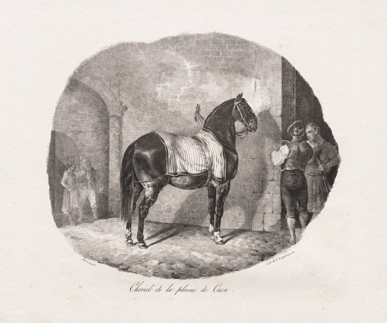 Litograferte studier av hester: Pl. 7, Hest fra Caen-sletten av Theodore Gericault
