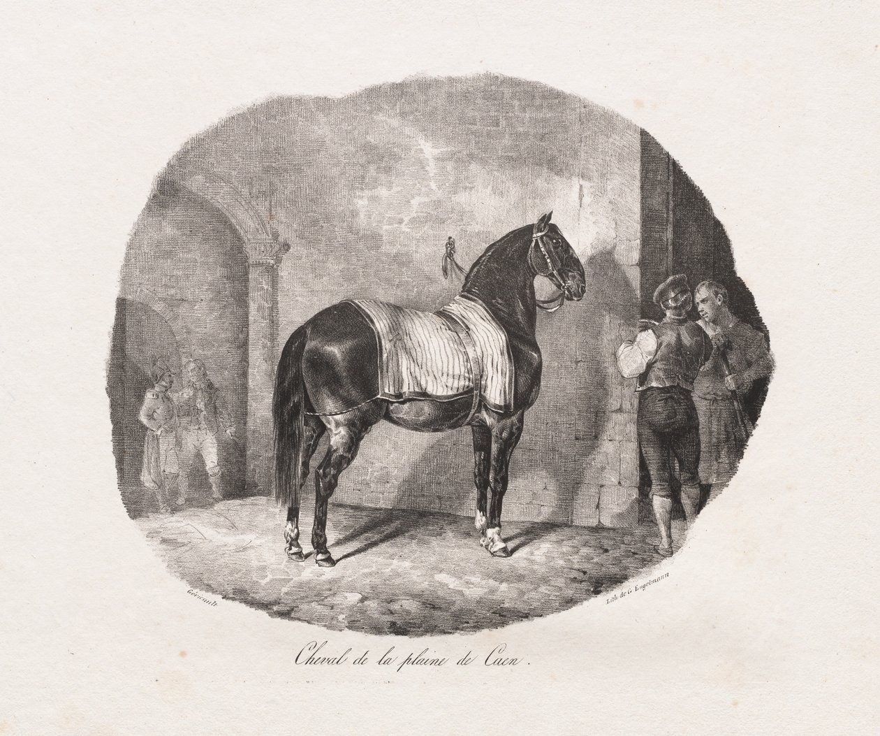 Litograferte studier av hester: Pl. 7, Hest fra Caen-sletten, 1822. av Theodore Gericault