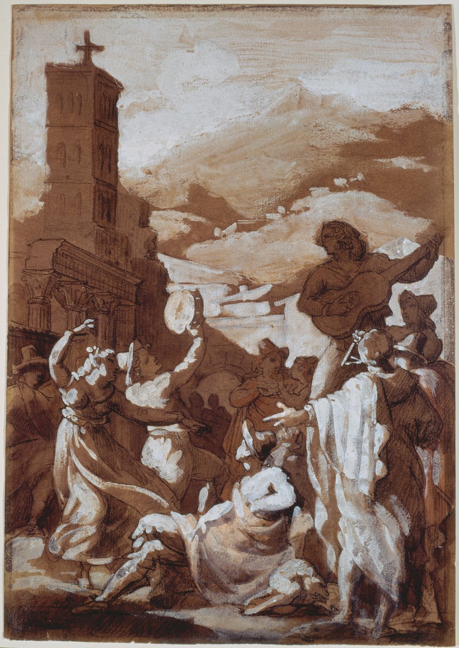 Napolitansk dans: Tarantella av Theodore Gericault
