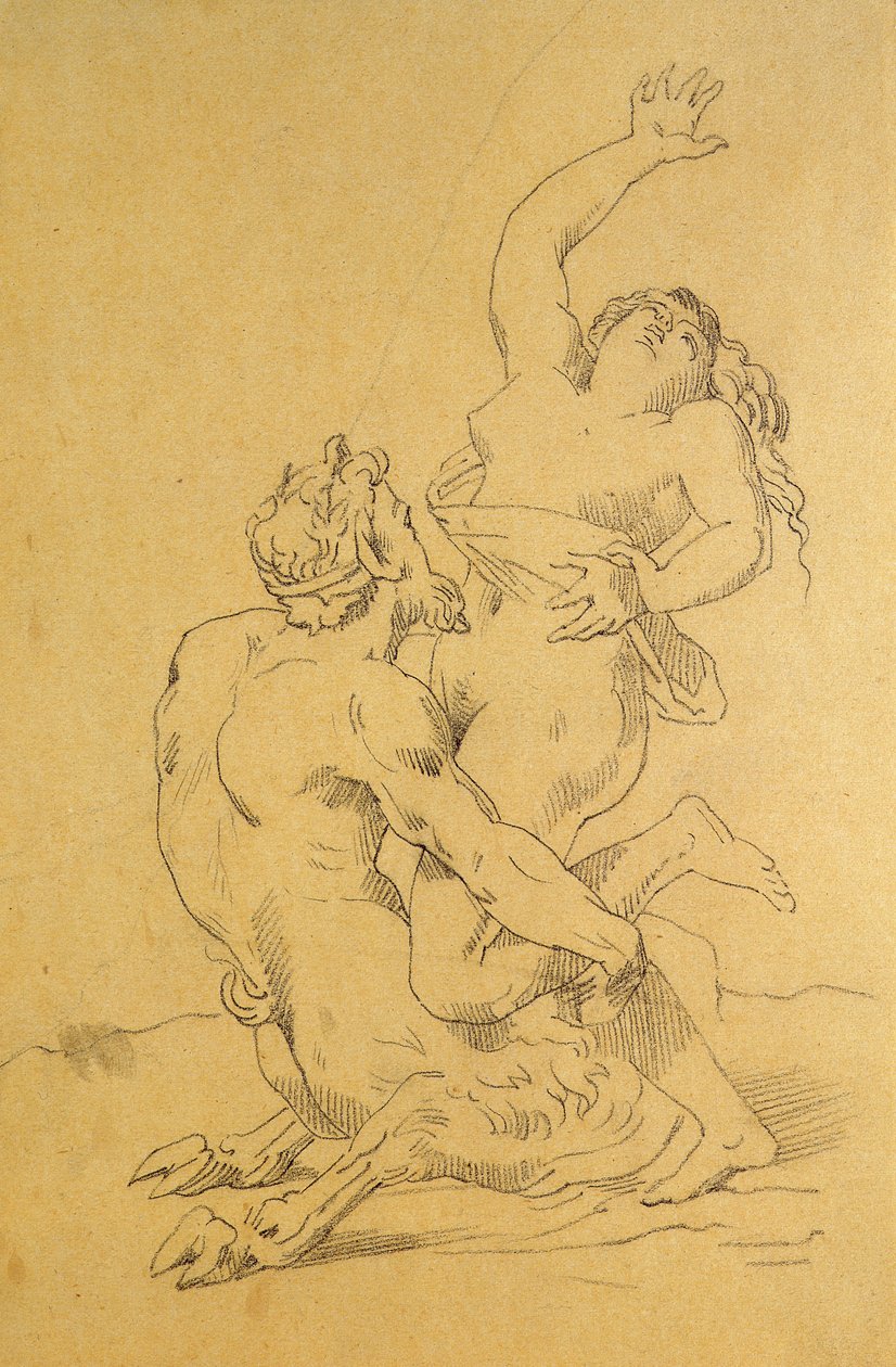 Nymfe og Satyr av Theodore Gericault