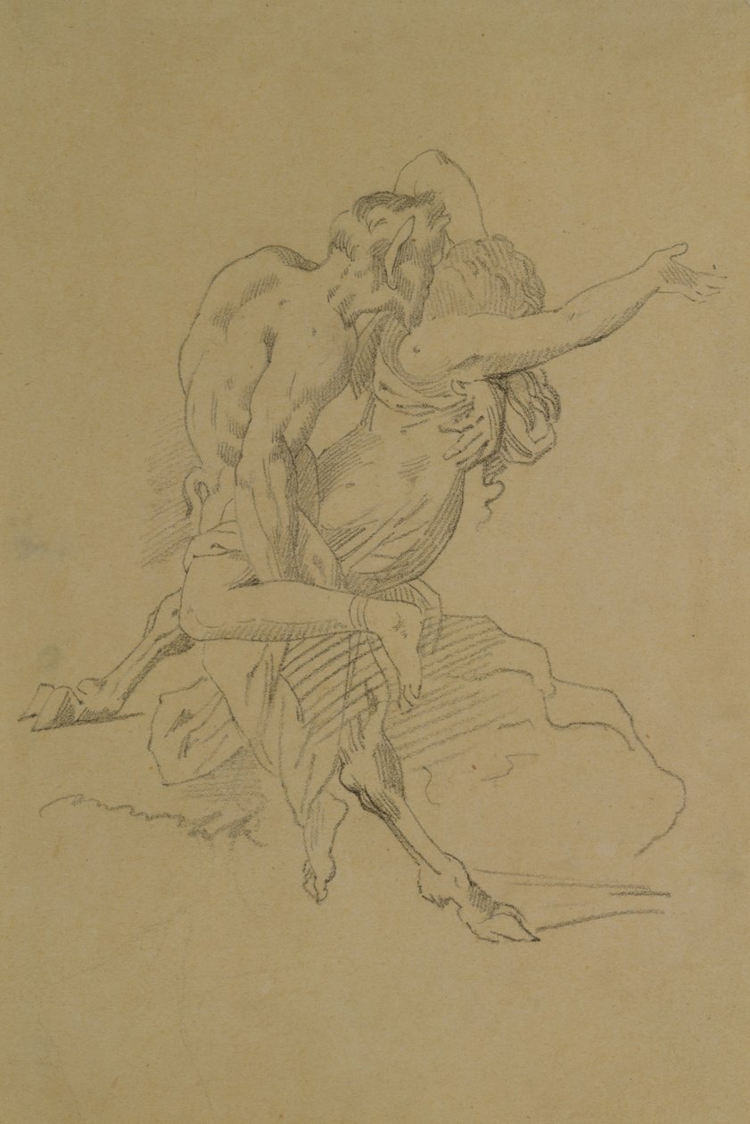 Nymfe og Satyr av Theodore Gericault