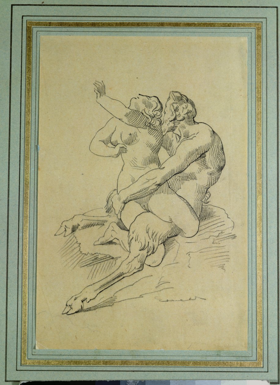 Nymfe og Satyr av Theodore Gericault