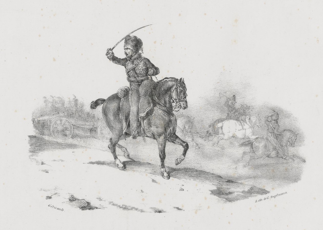 Artillerioffiser som leder angrepet (An Artillery Officer Commanding the Charge) av Theodore Gericault