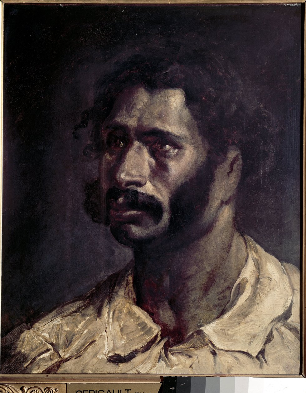 Portrait of Man (antakelse av snekkeren av Meduse) - olje på lerret av Theodore Gericault