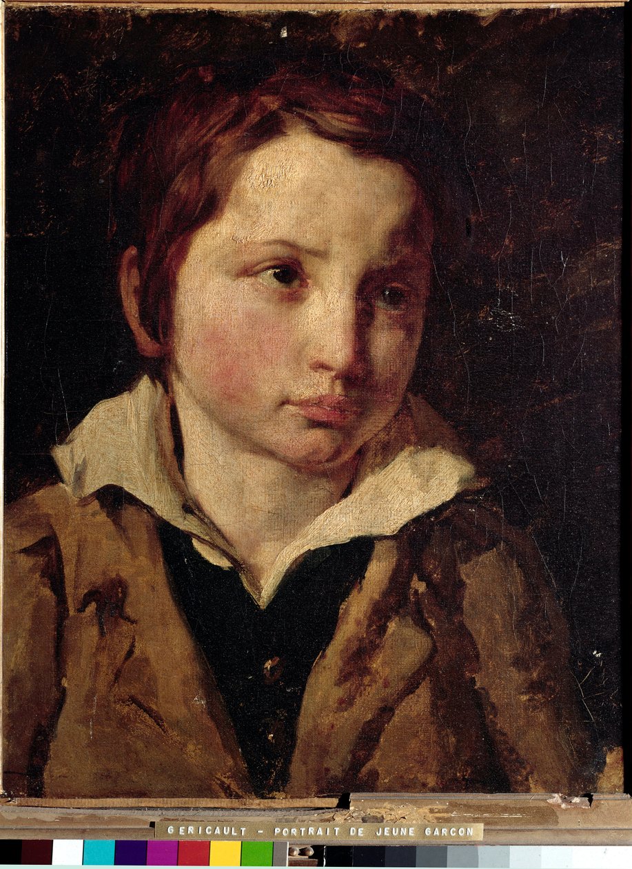 Portrett av en ung gutt, sannsynligvis Olivier Bro - olje på lerret av Theodore Gericault