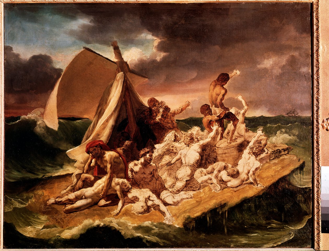 Forberedelsesstudie for flåten til Meduse (olje på lerret av Theodore Gericault