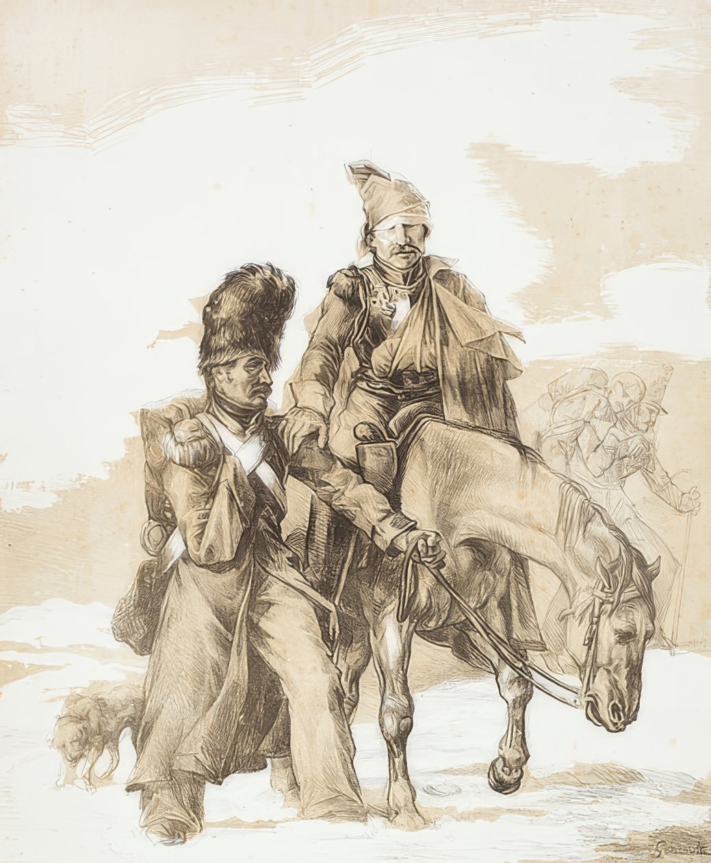 Retur fra Russland (Retour de Russie). 1818 av Theodore Gericault