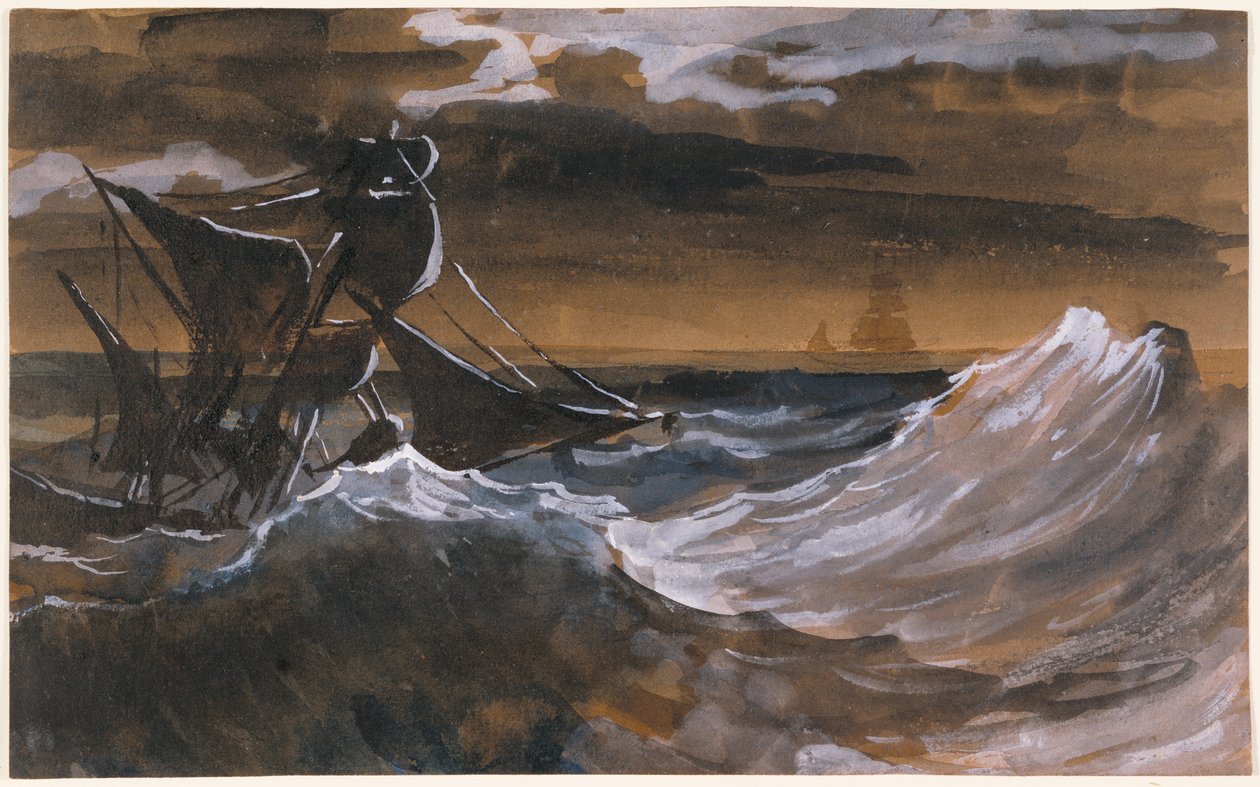Seilbåt på havet av Theodore Gericault
