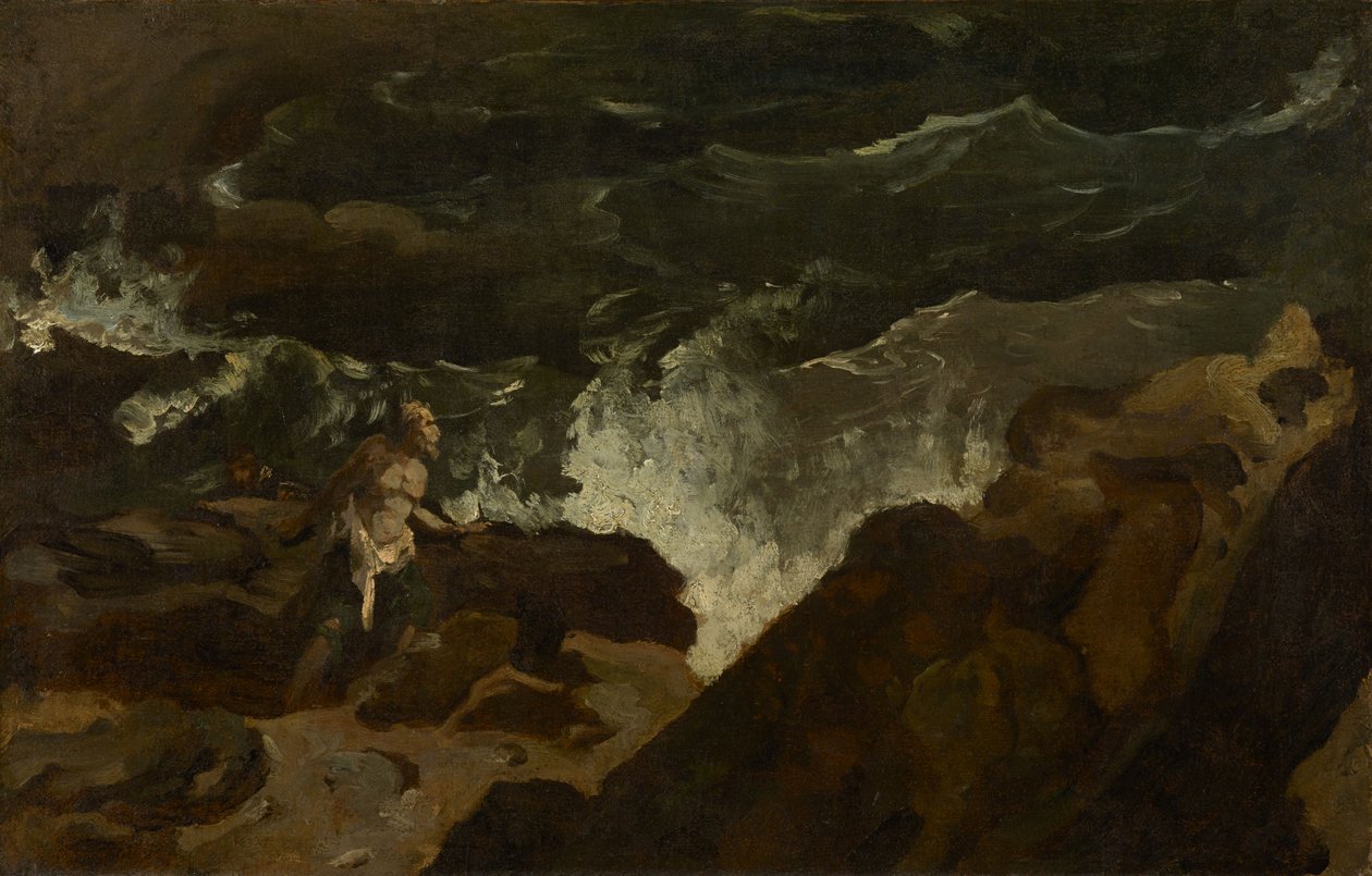 Skipsbrud på en strand (Stormen) av Theodore Gericault