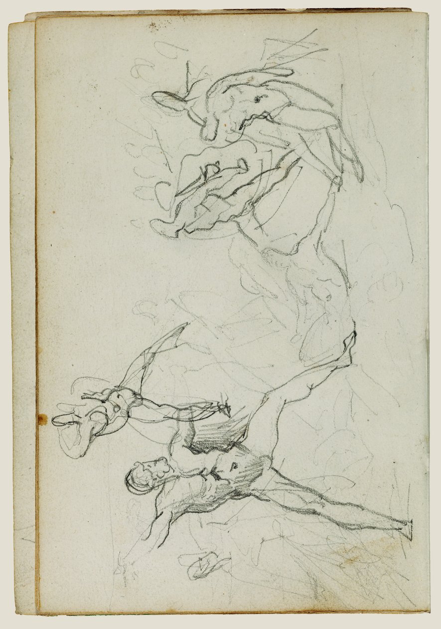 Studier av nakne menn i kamp av Theodore Gericault