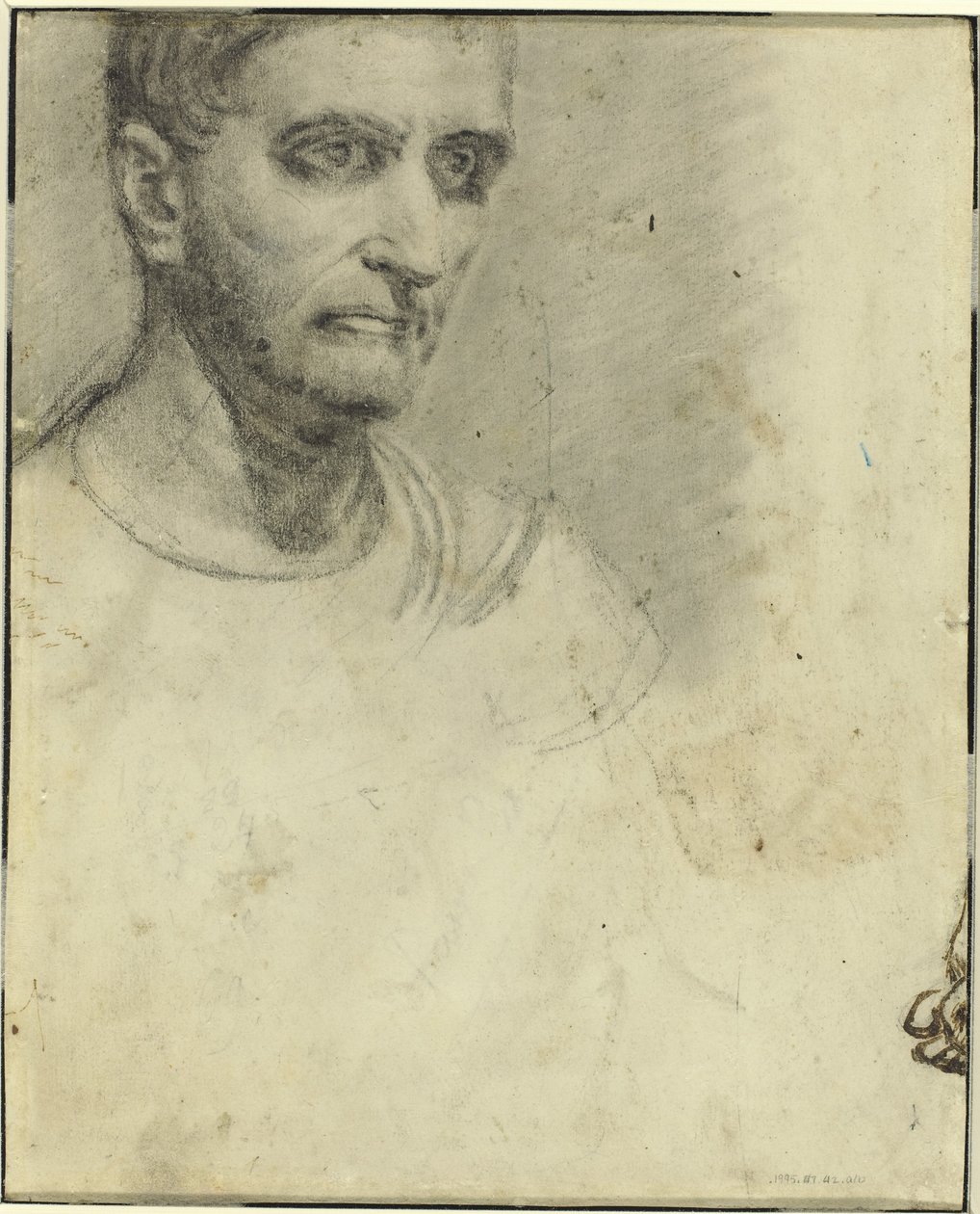 Studie av en mann [baksiden] av Theodore Gericault