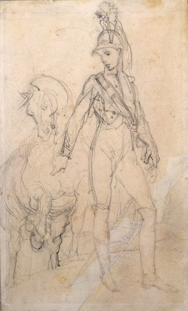 Studie av en drage og hesten hans av Theodore Gericault
